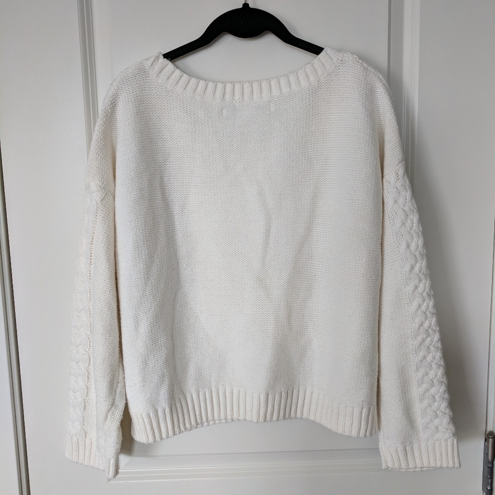 ⭐Soft Cable Chunky Knit Ivory White Sweater - Picture 3 of 8